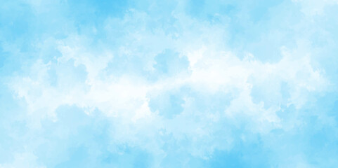 Wall Mural - blue sky with clouds. light sky blue shades watercolor background. sky nature landscape background. 