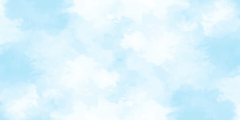Wall Mural - blue sky with clouds. light sky blue shades watercolor background. sky nature landscape background. 