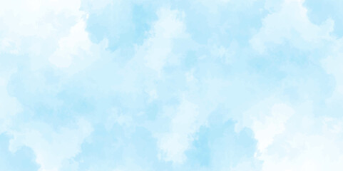 Wall Mural - blue sky with clouds. light sky blue shades watercolor background. sky nature landscape background. 