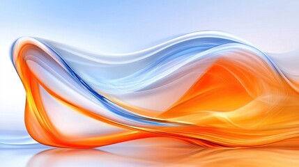 Wall Mural - flowing light waves in orange and blue intertwine create a mesmerizing visual effect against a seren
