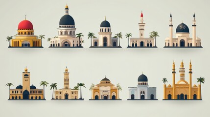 Poster - Illustration of Various Architectural Domes and Minarets