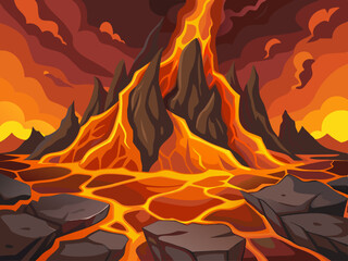 Wall Mural - Lava texture, anime style, art, background