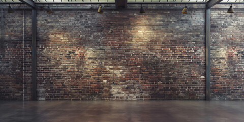 Wall Mural - Rustic Brown Brick Wall Backdrop for Urban Street Style.
