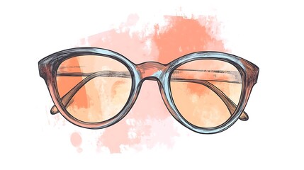 Poster - outline of goggles, eyeglass isolated background