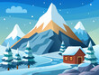 © Ouahdou - Winter Mountain, Cartoon Illustration