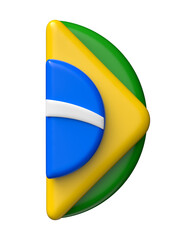 Canvas Print - Brazilian flag in 3d render illustration with transparent background