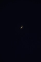 Wall Mural - half moon floating on dark sky in night
