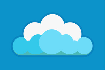 Wall Mural - A Stylized Cloud with Blue and White Color Gradient