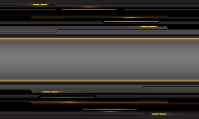Wall Mural - abstract grey metal yellow light black circuit cyber technology futuristic geometric design modern c