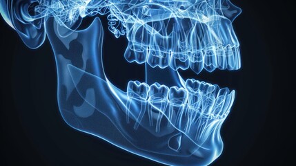 Wall Mural - A medical diagram of the jawbone structure.