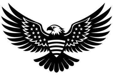 Wall Mural - American flag with an attractive vector design of an eagle with its wings fully extended