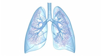 Wall Mural - Diagram showing the lungs, trachea, and bronchi.