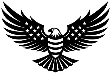 Wall Mural - American flag with an attractive vector design of an eagle with its wings fully extended