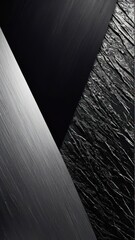 Wall Mural - A high-resolution image showcasing a contrast between textured surfaces with varying shades of dark