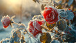 © FYA Al Kahfi - Frozen red roses in winter in the morning