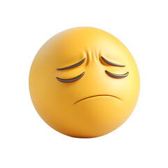 Poster - Nauseated face 3d emoji isolated on transparent background