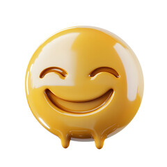 Wall Mural - Grinning face with sweat isolated on transparent background