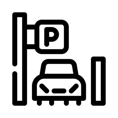 Wall Mural - park and ride line icon