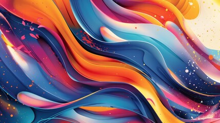 Wall Mural - vibrant abstract design with dynamic and flowing shapes