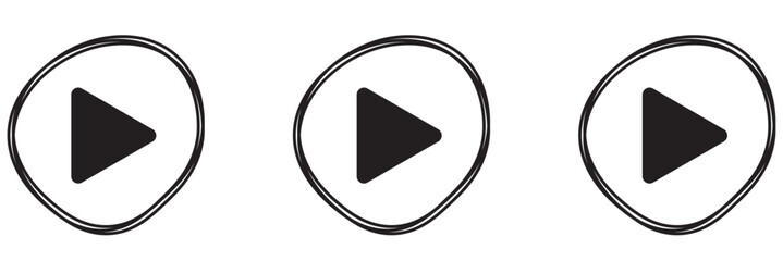 play button icon vector symbol. music video start sign.