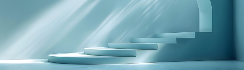 Wall Mural - Light Pastel Blue Background for Minimal Product Presentation Backdrop and Copy Space
