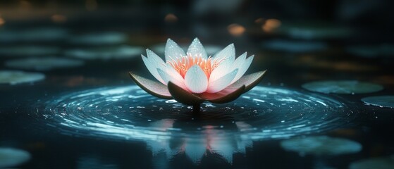 Poster - Lotus Flower Urban Oasis Buddhism, Hinduism Religion Spiritual Symbol - Generative AI