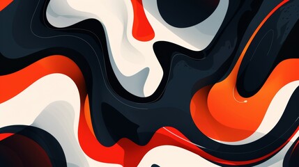 Wall Mural - abstract swirl of red, white, and black colors creating a dynamic visual effect