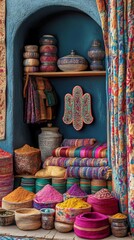 Wall Mural - hamsa hand desert market judaism, islam religion spiritual symbol - generative ai