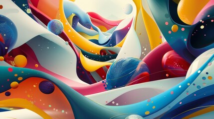 Wall Mural - colorful abstract design showcasing flowing shapes and vibrant hues in a dynamic composition