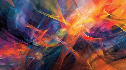 Wall Mural - vibrant abstract composition with swirling colors and dynamic patterns