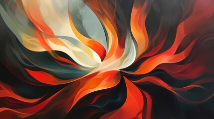 Wall Mural - abstract swirling colors representing fire and movement in a dynamic artwork