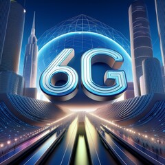 Wall Mural - 6G Is Already Coming, Get ready for 6G mobile networks - 3D illustration