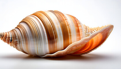 Striped Seashell  isolated on a white background