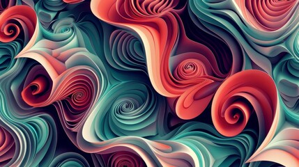 Wall Mural - abstract swirl patterns with vibrant colors and textures in a fluid design
