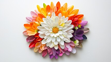 Sticker - Colorful Flower Petals Arrangement.