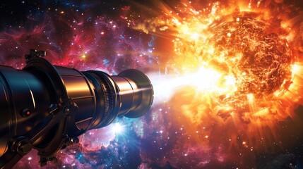 telescope observing a supernova explosion