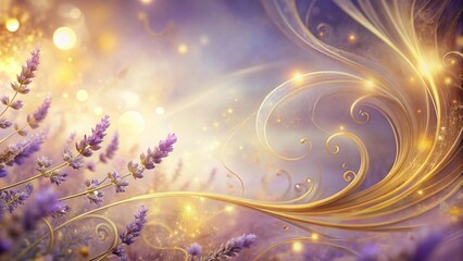 Wall Mural - ethereal swirls of lavender and gold generative ai
