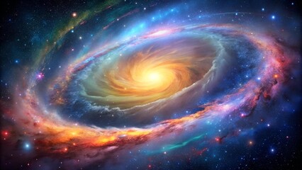 Wall Mural - celestial tapestry: a symphony of cosmic hues ai generated