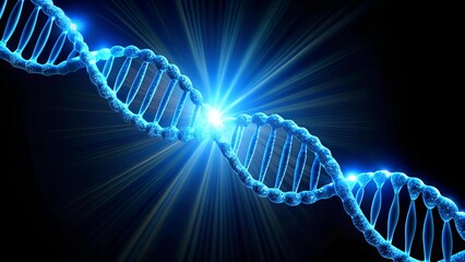 Wall Mural - the dance of life: a visual exploration of dna's spiraling structure ai generated