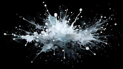 Wall Mural - a dance of black and white ink on a canvas of night ai generated