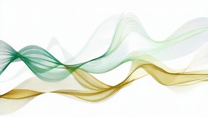 Wall Mural - Abstract curves background. Smooth curves with gradients in black green brown colors. Captivating vector illustration.