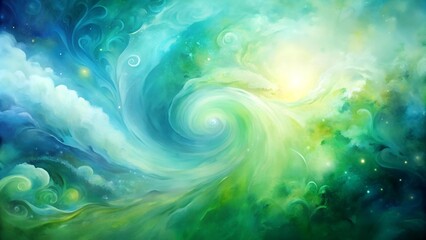 Wall Mural - abstract watercolor background: a dance of blues and greens generative ai