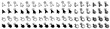 © dlyastokiv - Cursor icons set in hand, arrow forms, mouse click cursor set, arrow and hand pointer