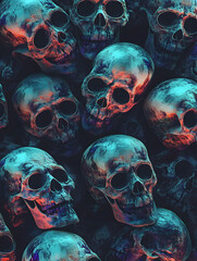 Poster - retro skulls background wallpaper