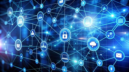 Wall Mural - visualizing the digital medical workspace: a network of interconnected systems ai generated