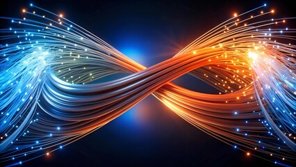 Wall Mural - intertwined pathways of digital communication generative ai