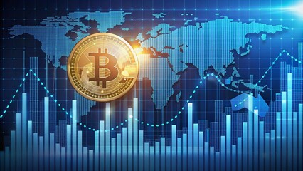 Wall Mural - the economic landscape shaped by bitcoin: a visual journey through charts and indicators ai generate