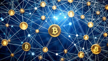 Wall Mural - bitcoin blockchain network: a symphony of nodes and connections ai generated