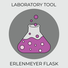 Wall Mural - laboratory tools and equipment erlenmeyer flask vector.eps