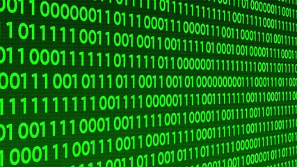 Abstract binary code background. Futuristic cyberspace. Concept of mining crypto currency and bitcoin. Web developer. Digital computer code. Programming. Coding.